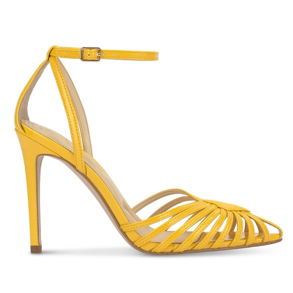 Elegant Yellow Strappy Heels
